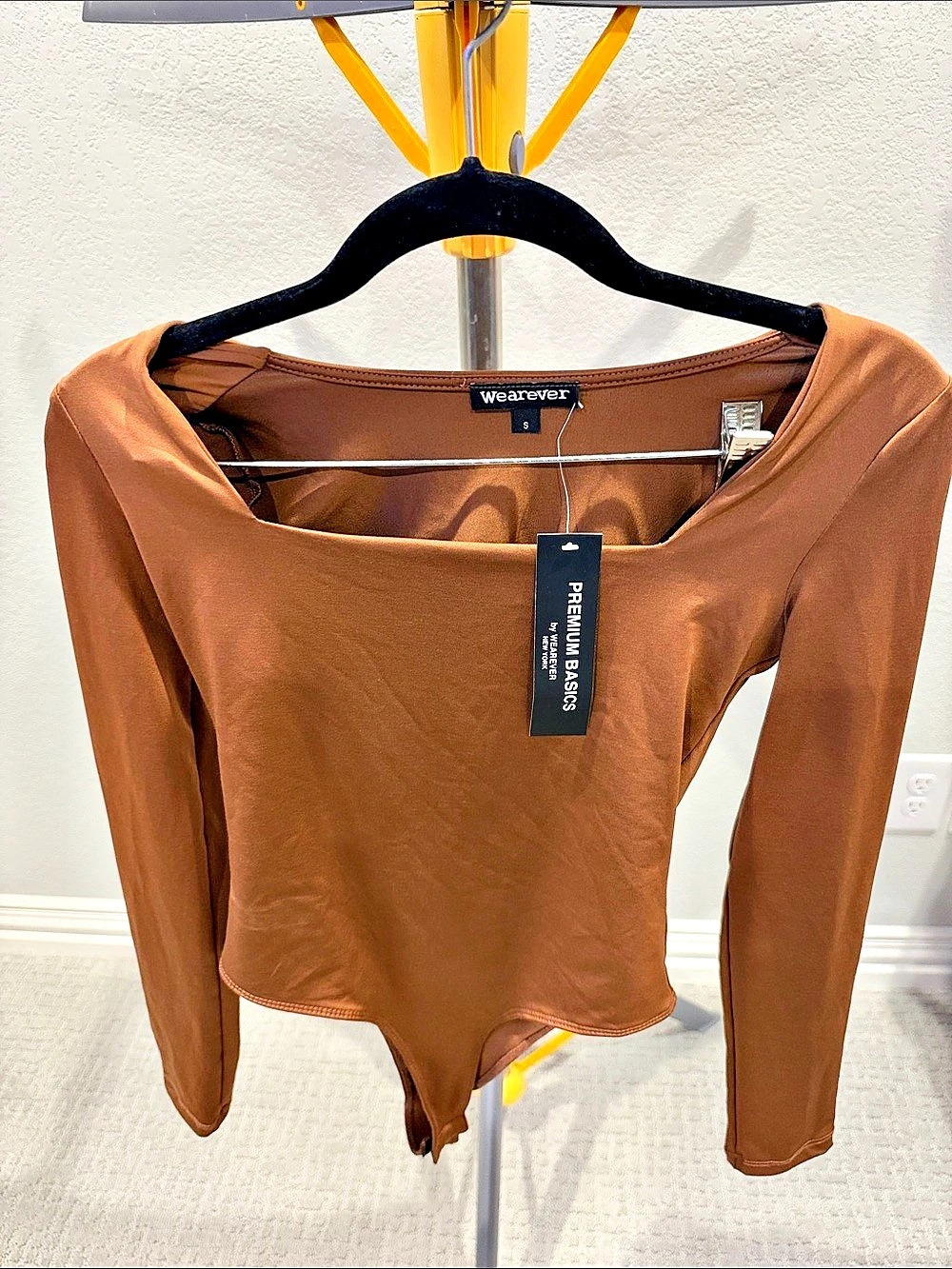 Wearever Brown Long Sleeve Bodysuit NWT